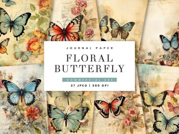 Download Floral Butterfly Junk Journal Paper - Premium Resources