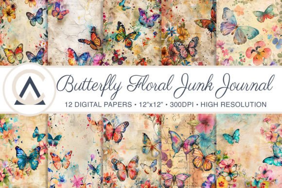 Download Watercolor Floral Butterfly Junk Journal - Premium Resources