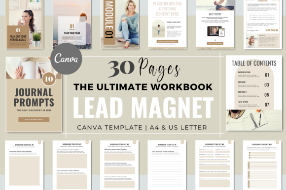 Download Canva Lead Magnet Workbook - Beige Color - Lead magnet Collection