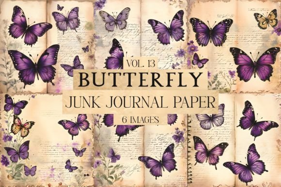 Download Butterfly Junk Journal Paper Vol. 13 - Butterfly junk journal Collection