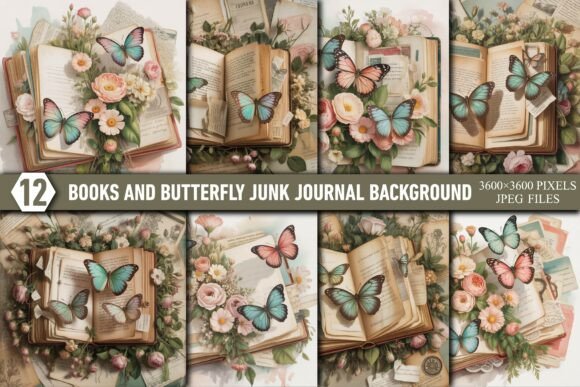 Download Books and Butterfly Junk Journal Pages - Premium Resources