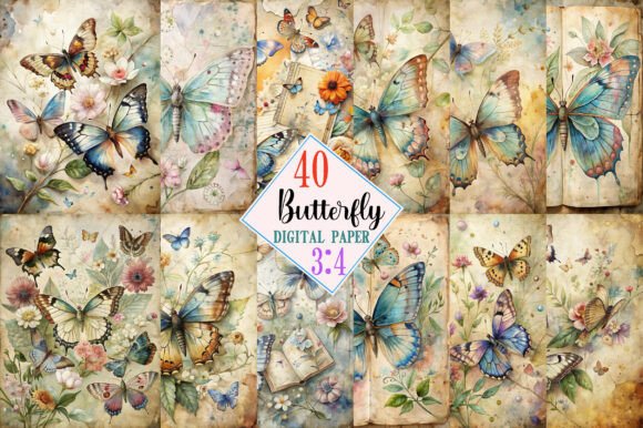 Download Butterfly Junk Journal Kit Pages - Premium Resources