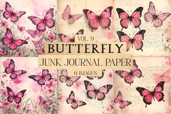 Download Butterfly Junk Journal Paper Vol. 9 - Premium Resources