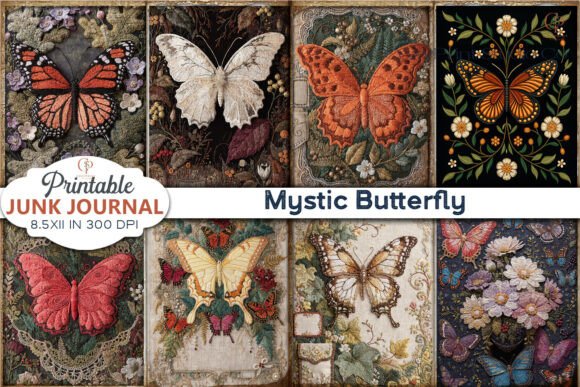 Download Mystic Butterfly Junk Journal Pages - Premium Resources
