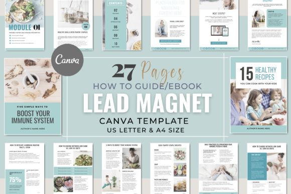 Download Canva Lead Magnet EBook - Pastel Blue - Lead magnet Collection